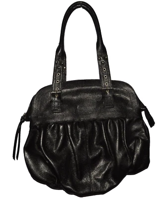 MAURIZIO TAIUTI NUEVO BOLSO DE MANO DE CUERO GRANULADO NEGRO HECHO EN ITALIA Foto 1 de 4