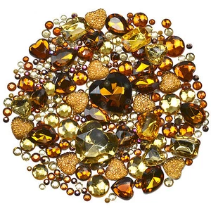 MARRÓN Mezcla/Juego de Gemas Estrás Diamantes Cristal Adornos Decodificación Artesanal - Imagen 1 de 10