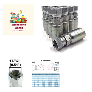 10-Pack FJX-04-06 | 1/4" hose x 3/8" JIC 37° Female Hydraulic Hose End Swivel... - Picture 1 of 4