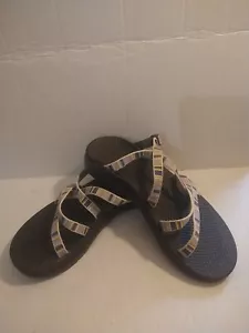 Chaco Sport Sandalen Damen Größe 8 lila gold grau Riemen Slipper - Bild 1 von 9