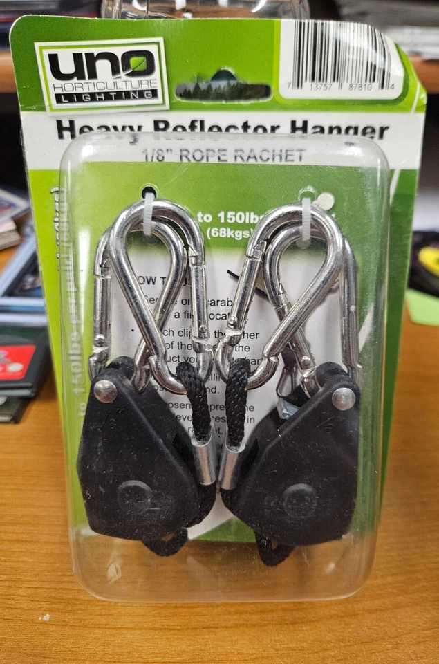 Uno Horticulture Lighting Pesado Reflector Colgador 1/8" Cuerda Trinquete Foto 1 de 1