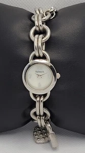 Ladies Style & Co Elegant Round Silver Tone Pedant Bracelet Analog Watch L3 - Picture 1 of 8