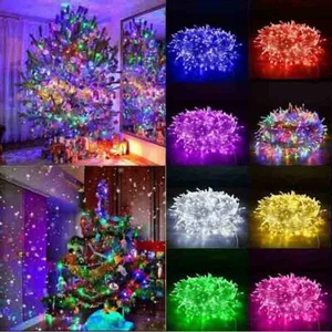 Fairy String Lights Lamps Plug Christmas Xmas Party Decor Outdoor Indoor 100 LED - Picture 1 of 19