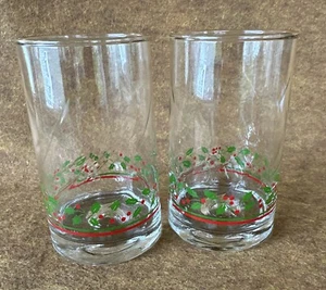 Vintage Arby's Holly Berry Holiday Drink Gläser Becher Libbey 1982 ~ 2er Set - Bild 1 von 24