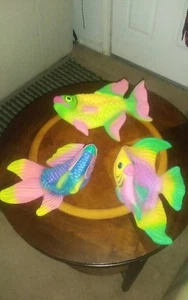 3 Vintage Ceramic Fish Wall Plaque Hanging for Mermaid & Fish Bath from mexico - Picture 1 of 7