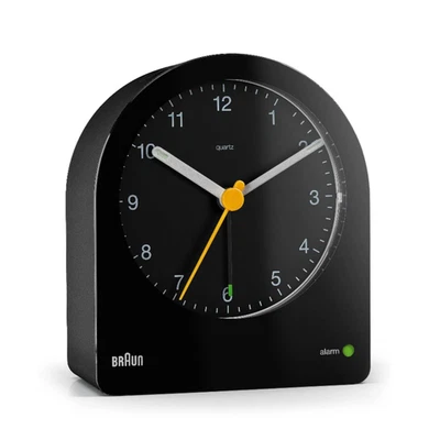 Braun BC22B Black Round Quartz Alarm Classic Analog Clock - Image 1 of 2