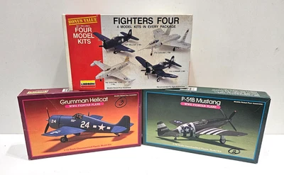 3X LOT 1/72 LINDBERG P-51B + HELLCAT + 1/96 FIGHTERS FOUR F4U F6F F7U F80 NEW - Image 1 of 3