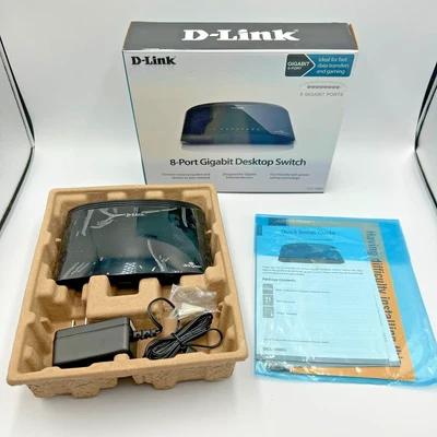 D-Link DGS-1008G 8-Port Desktop Ethernet Switch For Fast Data Transfers & Gaming - Image 1 of 4