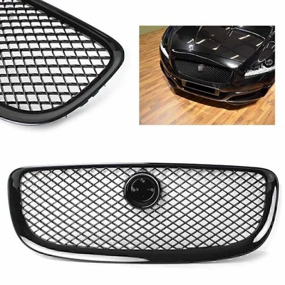 Upper Front Center Grille Mesh Fit Jaguar XJ 2010 2011 2012 2013 2014 2015 Black Foto 1 de 4