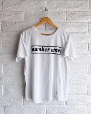 Vintage Number Nine Box Logo T Shirt Raglan Men's L Y2K Designer Archive - Image 1 of 4