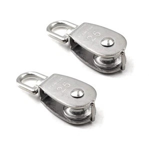 M25 Carrucola in 304 Acciaio Inox Carico: 150 Kg (2 Pezzi) - Foto 1 di 12