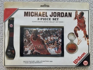 Vintage Wilson MICHAEL JORDAN 3 Piece Watch, Keychain & Wallet Set - Picture 1 of 16
