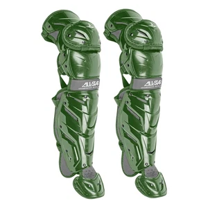 All-Star System7 Axis 14.5" Intermediate Baseball Catchers Leg Guards Dark Green - Picture 1 of 1
