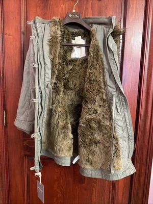 NUEVO Abrigo Parka Mujer Piel Verde Ejército Y2K Abercrombie & Fitch De Colección Con Etiquetas L Foto 1 de 4