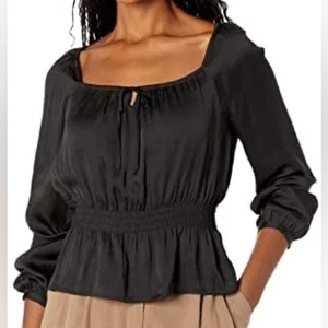 CAMICIA TOP PAIGE ODALYNN NERA TAGLIA LARGE NUOVA CON ETICHETTE - Foto 1 di 13