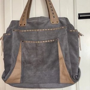 Muxo By Camila Alves Lg Leather Gray / Tan W/ Country Hobo Cowboy Oversized - Picture 1 of 14