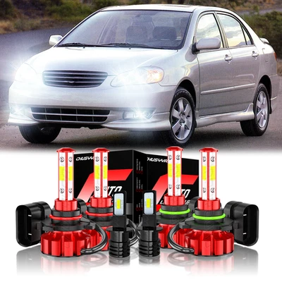 For Mitsubishi Diamante 1995-03 6X LED Headlight Bulbs Hi/Low Beam + Fog Lights - Image 1 of 4