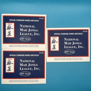 2021 NATIONAL MAH Jongg League RULES GAME CARD (5"1/8" X 4") - Set of 3 - Picture 1 of 8