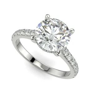 1.8 Ct Round Cut Diamond Engagement Ring VS1 D White Gold 14k - Picture 1 of 6