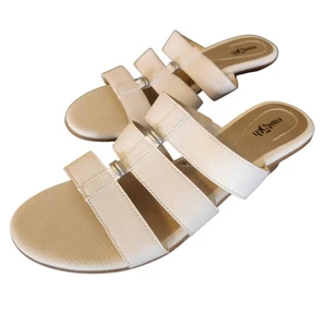 Sandalias East 5th blancas tacón bajo EF Elden zapatos para mujer talla 8,5 M - Imagen 1 de 8