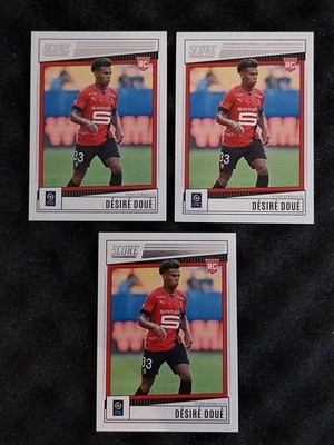DÉSIRE DOUÉ X3 BASE PANINI SCORE LIGUE 1 2022-2023 STADE RENNAIS ROOKIE  - Image 1 of 4