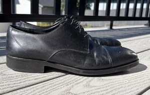 Salvatore Ferragamo Black Leather Oxford Lace Up Shoes Men's Size 9.5 2E - Picture 1 of 11