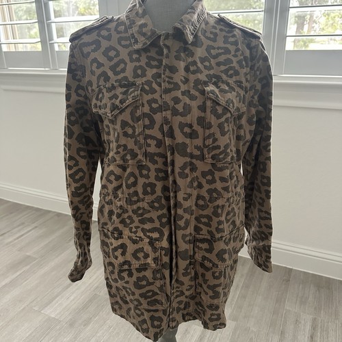 VETEMENTS Giacca Ellison Utility donna taglia small marrone stampa leopardata casual shacket