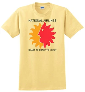 Camiseta de National Airlines. Logotipo vintage de Sun King. Talla S-3X 100 % 4 colores - Imagen 1 de 5