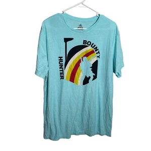Disney Parks Star Wars Bounty Hunter Shirt Men's Large Blue Boba Fett - Picture 1 of 9