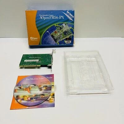 PC Fax Modem Voice Component - AOPEN FM56-PX New Damaged Box - Image 1 of 4