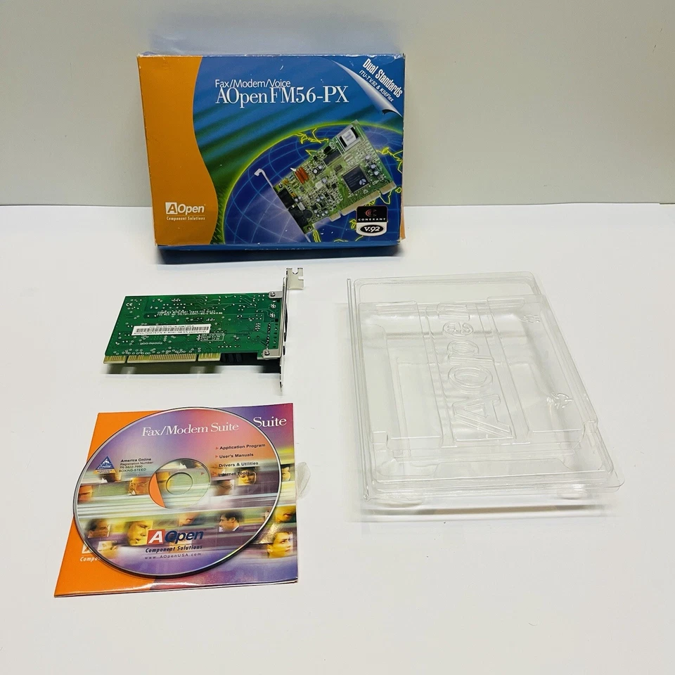 PC Fax Modem Voice Component - AOPEN FM56-PX New Damaged Box - Image 1 of 4