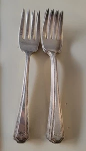 8 Antique National Silver Co Adam Replacement Silverplate Salad Forks EPNS - Picture 1 of 10