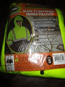 Forester Hi Vis Lightweight Hooded Sweatshirt Class 3 Safety Hoodie Pull Over S - Picture 1 of 5
