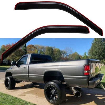 In-Channel Window Vent Visor Rain Guards for 1994-2001 Dodge Ram 1500 2500 3500  Foto 1 de 4