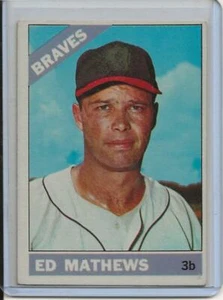 1966 Topps Baseball Card Ed Mathews H/O/F 3rd Base Milwaukee Braves NR MT # 200 - Picture 1 of 2