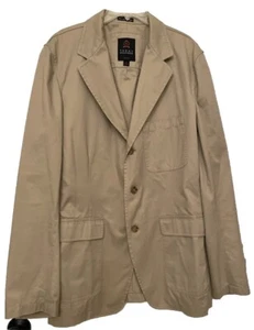 Tommy Hilfiger Mens Blazer Khaki Jacket Light Brown Cotton Sport Coat 44 - Picture 1 of 11