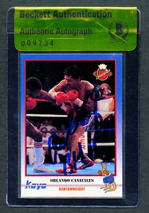 Orlando Canizales signed Autogramm 1991 Kayo Boxing Beckett Authentication BAS - Bild 1 von 1