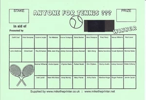 10 Cards - Anyone for Tennis?? Card A5 - Fundraising - 36 Spaces - Picture 1 of 5