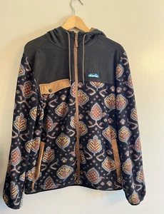 KAVU M's KAVU PEOH Point FZ Hooded Zip front Fleece Woodland Weaves Navy Small - Bild 1 von 5