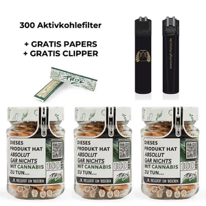Purize Xtra Slim Size 3x 100 Aktivkohlefilter im Glas (300 Filter) spion spy - Bild 1 von 2