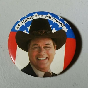 J R EWING FOR PRESIDENT Pinback Button 1980 TV Larry Hagman Original Pin 2" - Picture 1 of 3