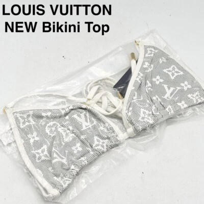 Auténtico Top de Bikini LOUIS VUITTON LV 'Nuevo' Monograma Blanco Talla 34 Italia con Etiqueta FS Foto 1 de 4