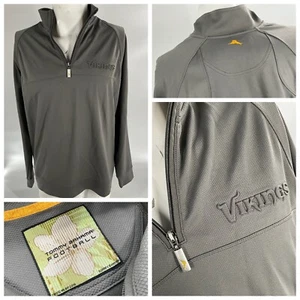 Minnesota Vikings NFL Tommy Bahama 1/4 Zip Pullover Men’s M Gray Nylon YGI L3-2 - Picture 1 of 11