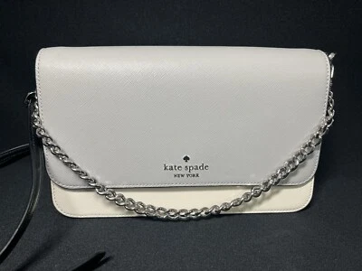 NEW Kate Spade Madison PLATINUM Flap Crossbody Convertible Handbag Gorgeous - Image 1 of 4