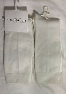 Vtg-Villager Liz Claiborne Cotton Trouser Sock  9 -11 Women's White 2 pair. USA
