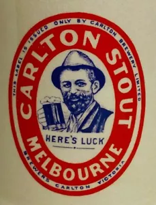 Carlton Beer Stein United Breweries Melbourne Stout Vintage 80s Pottery Mug - Picture 1 of 6