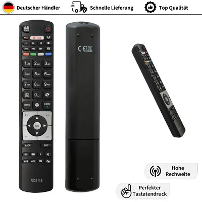 MARKENLOS Universal Fernbedienung passend für alle Telefunken TV Fernseher RC5118