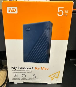 NEW WD 5TB My Passport For Mac OSX External Hard Drive HDD USB C Western Digital - Picture 1 of 4