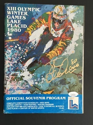 JACK O'CALLAHAN AUTO'D 1980 WINTER GAMES OFFICIAL PROGRAM W/ 80 GOLD INSCR JSA - Image 1 of 4