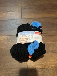 Wonder Nation No Show Socks Shoe Size 9-2.5 Medium 20 Pairs Boys NEW - Picture 1 of 4